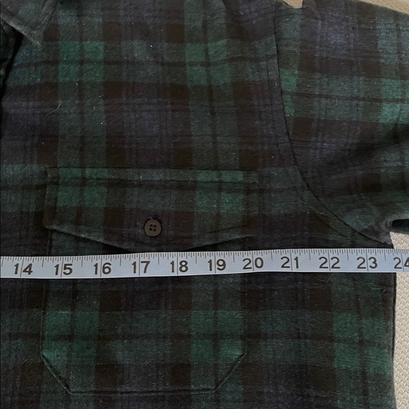 Vintage L.L. Bean Black Watch Plaid Wool Blend Men's Shirt Size Large - Picture 3 of 7